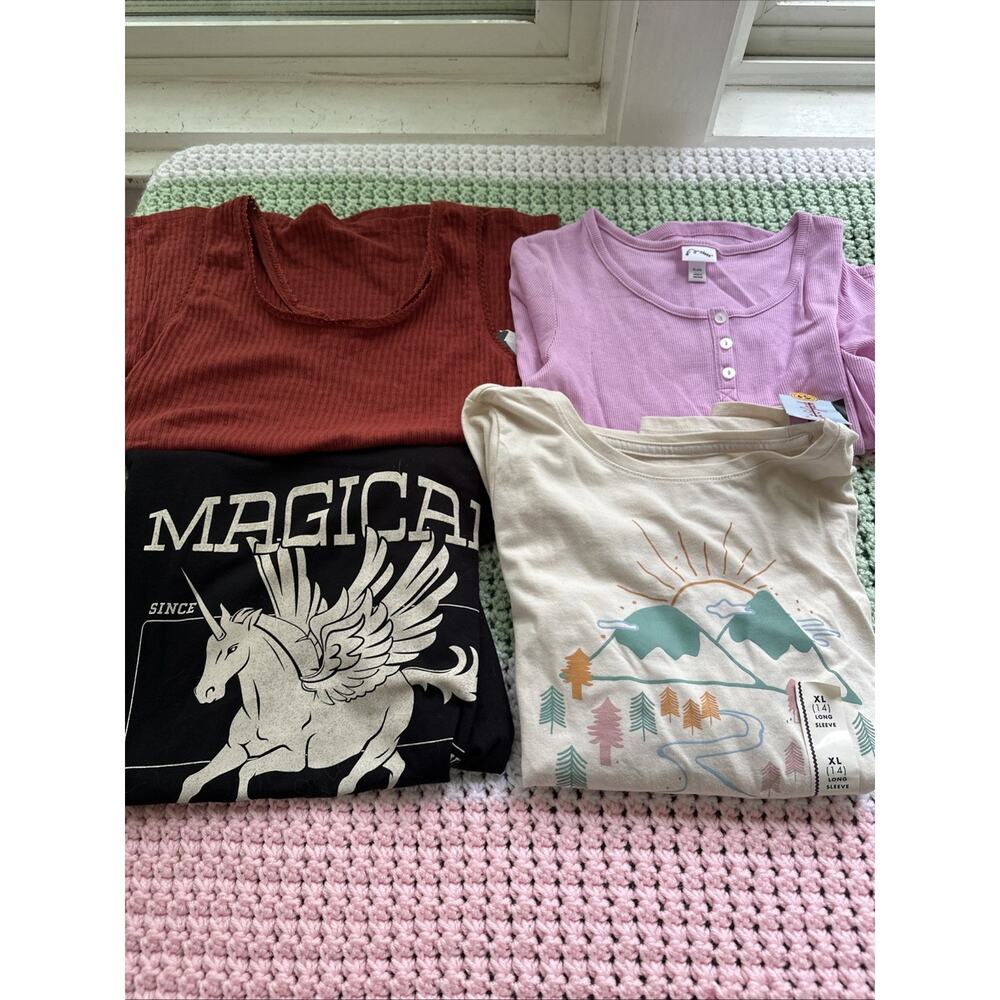 Cat & Jack Girls Size 14 Summer Back To School Lot NWT And NWOT (4 Items) Tops